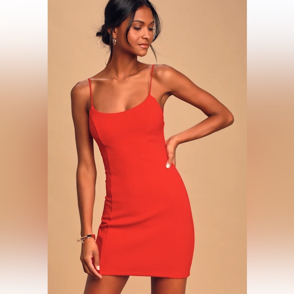 Lulus Stay Out Later Red Backless Bodycon Mini Dress - XS